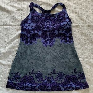 Athleta women’s size small purple/blue/gray floral pattern tank top